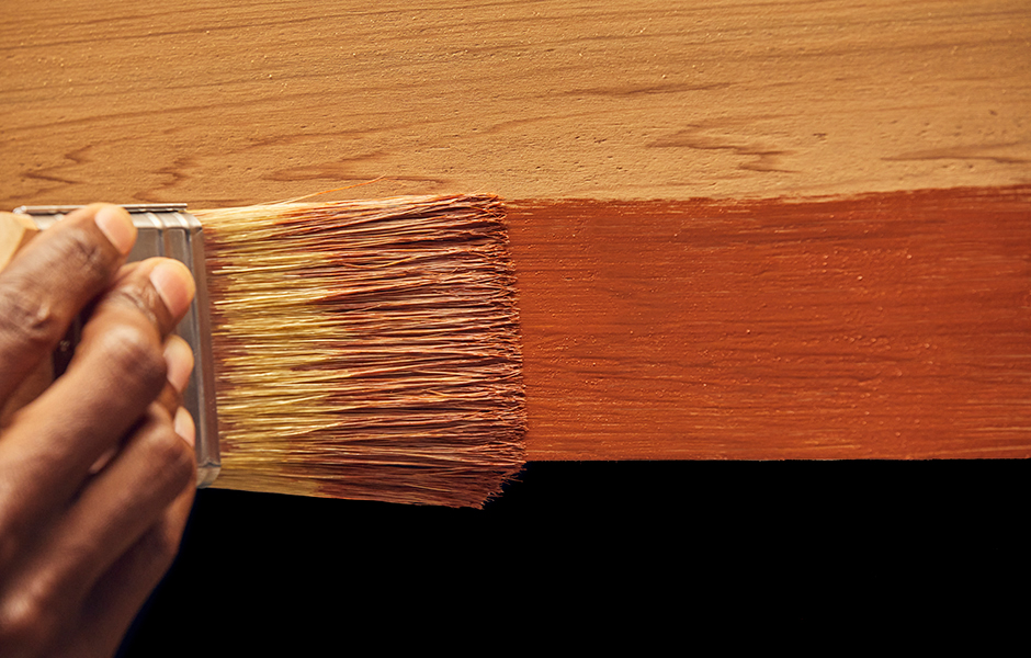 staining a deck